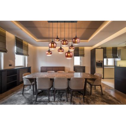 Globo - Κρεμαστό φωτιστικό με καλώδιο 8xE27/40W/230V χάλκινο