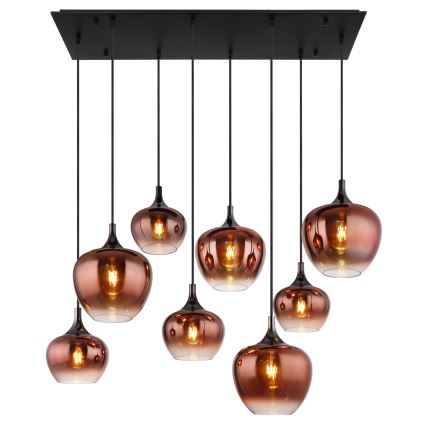 Globo - Κρεμαστό φωτιστικό με καλώδιο 8xE27/40W/230V χάλκινο