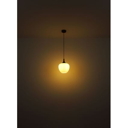 Globo - Κρεμαστό φωτιστικό οροφής 1xE27/60W/230V διάμετρος 29 cm λευκό/καφέ