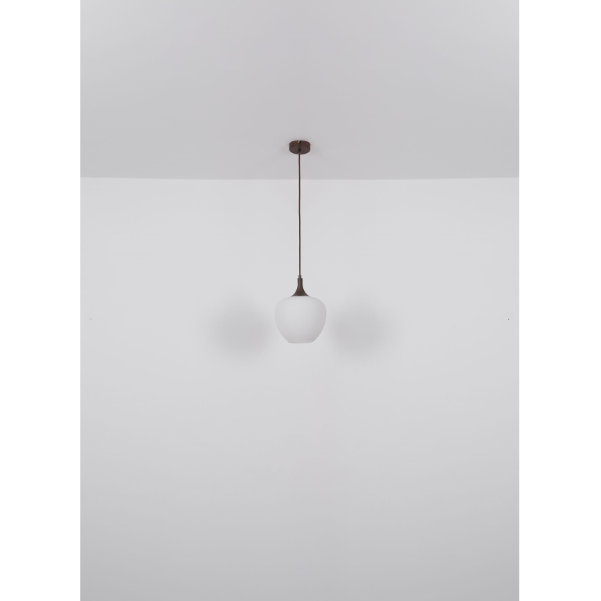 Globo - Κρεμαστό φωτιστικό οροφής 1xE27/60W/230V διάμετρος 29 cm λευκό/καφέ