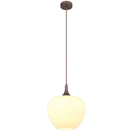 Globo - Κρεμαστό φωτιστικό οροφής 1xE27/60W/230V διάμετρος 29 cm λευκό/καφέ