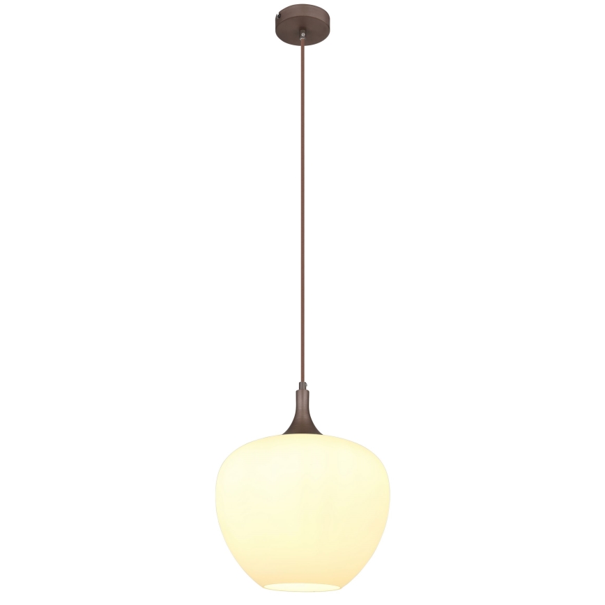 Globo - Κρεμαστό φωτιστικό οροφής 1xE27/60W/230V διάμετρος 29 cm λευκό/καφέ