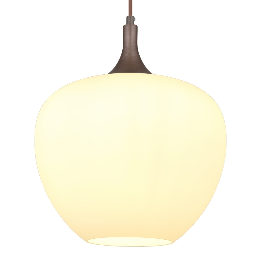 Globo - Κρεμαστό φωτιστικό οροφής 1xE27/60W/230V διάμετρος 29 cm λευκό/καφέ