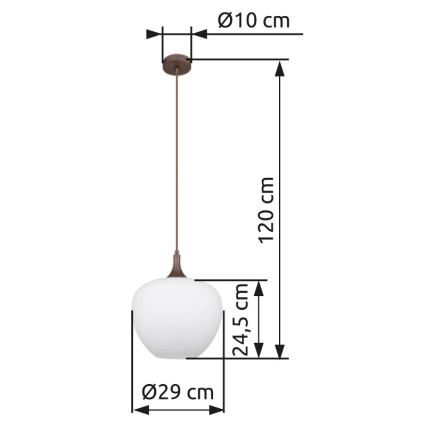 Globo - Κρεμαστό φωτιστικό οροφής 1xE27/60W/230V διάμετρος 29 cm λευκό/καφέ