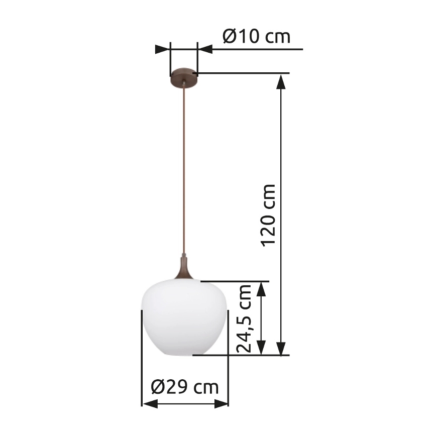 Globo - Κρεμαστό φωτιστικό οροφής 1xE27/60W/230V διάμετρος 29 cm λευκό/καφέ