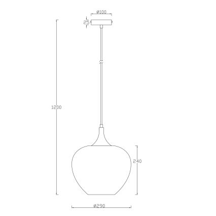 Globo - Κρεμαστό φωτιστικό οροφής 1xE27/40W/230V διάμετρος 29 cm λευκό/ανθρακί
