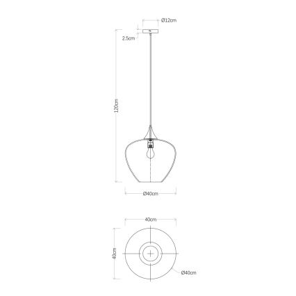 Globo - Κρεμαστό φωτιστικό οροφής 1xE27/60W/230V διάμετρος 40 cm μαύρο