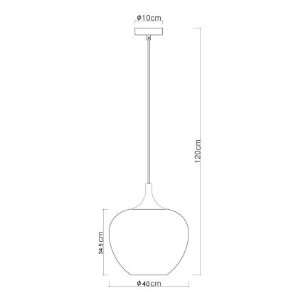 Globo - Κρεμαστό φωτιστικό οροφής 1xE27/60W/230V διάμετρος 40 cm χαλκός