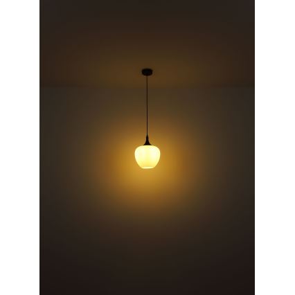 Globo - Κρεμαστό φωτιστικό οροφής 1xE27/60W/230V λευκό/καφέ