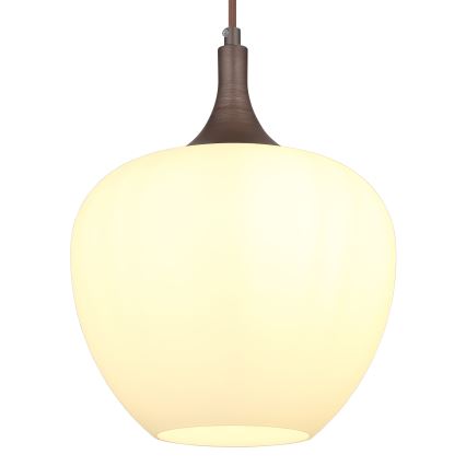 Globo - Κρεμαστό φωτιστικό οροφής 1xE27/60W/230V λευκό/καφέ
