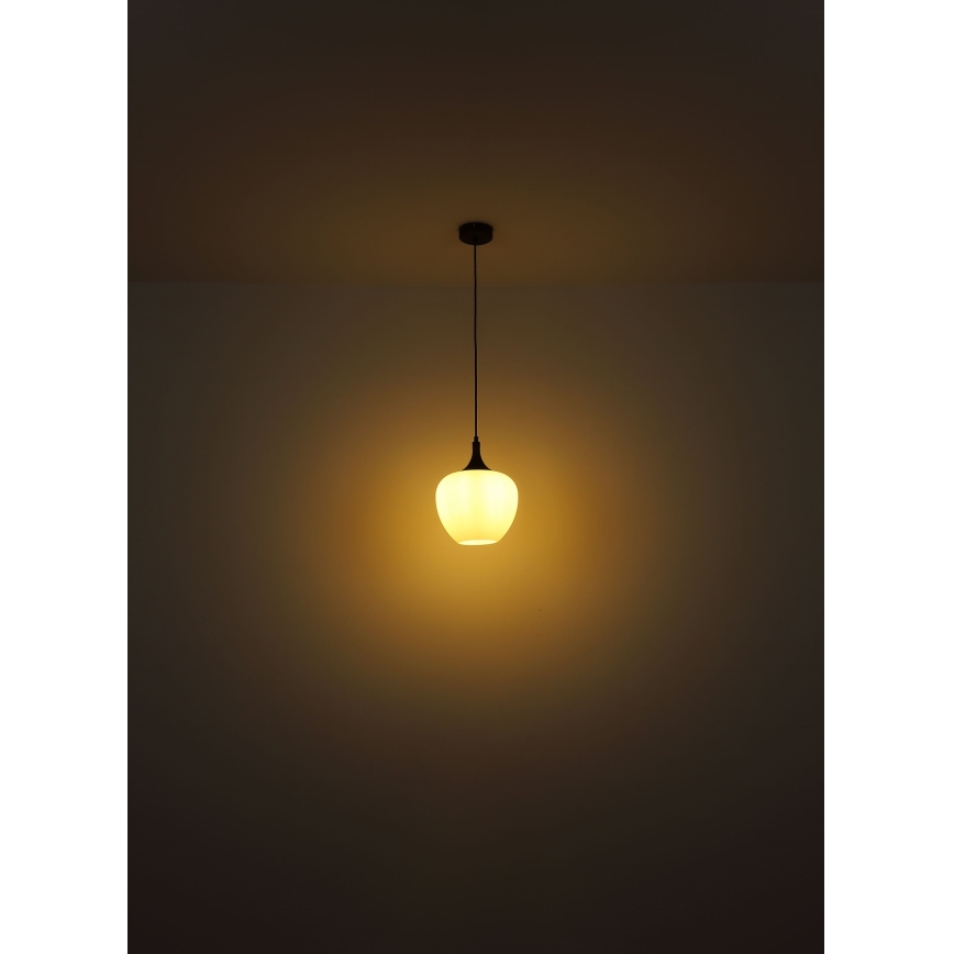 Globo - Κρεμαστό φωτιστικό οροφής 1xE27/60W/230V λευκό/καφέ