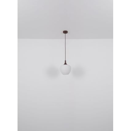 Globo - Κρεμαστό φωτιστικό οροφής 1xE27/60W/230V λευκό/καφέ