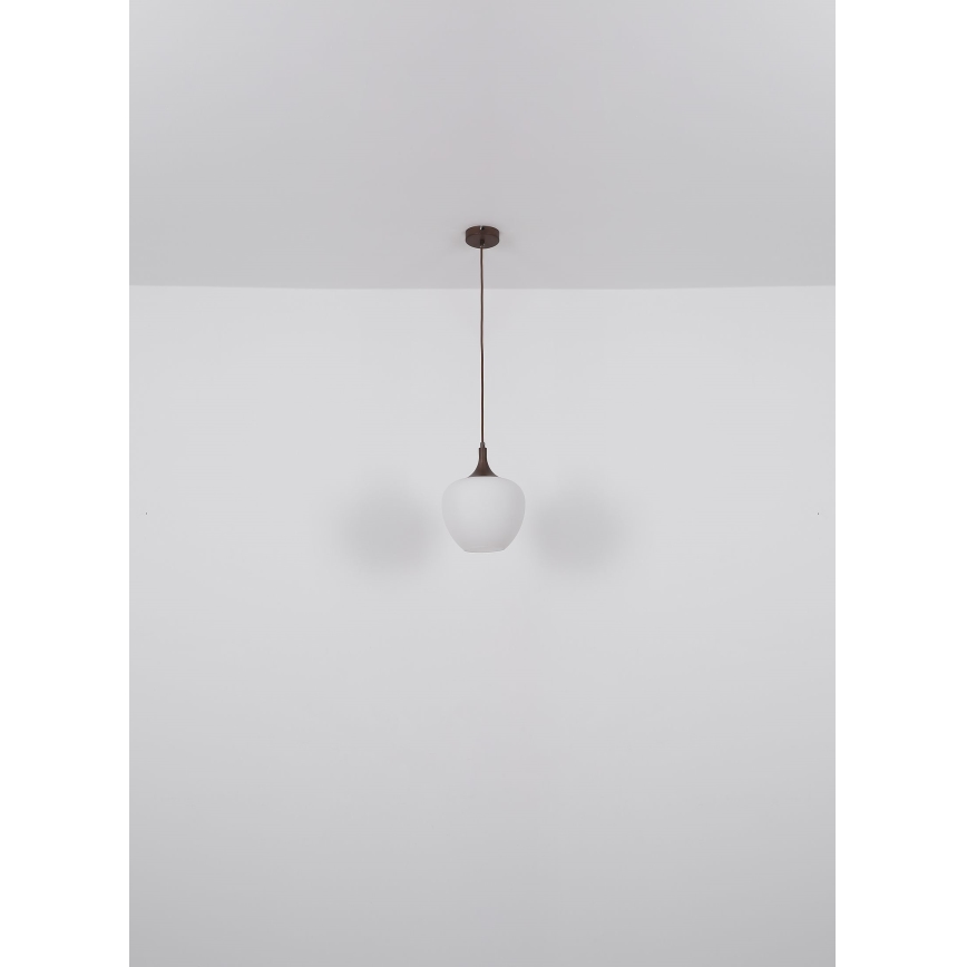 Globo - Κρεμαστό φωτιστικό οροφής 1xE27/60W/230V λευκό/καφέ