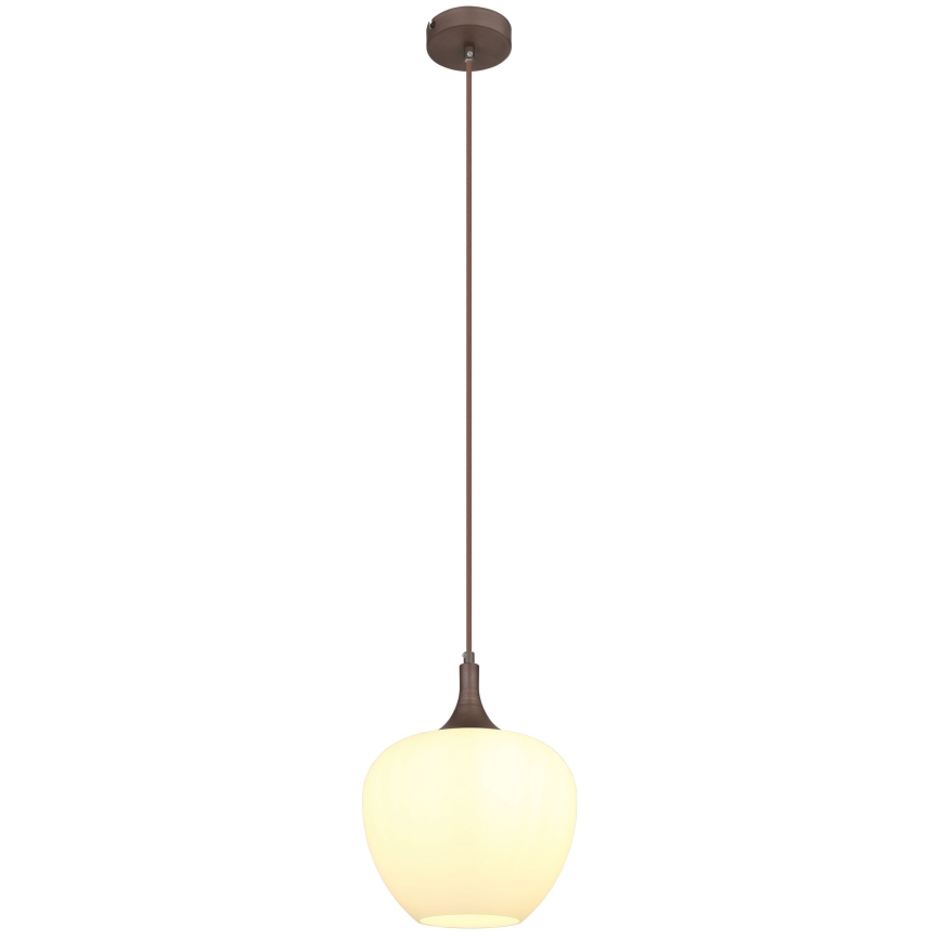 Globo - Κρεμαστό φωτιστικό οροφής 1xE27/60W/230V λευκό/καφέ