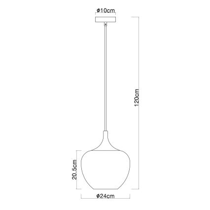 Globo - Κρεμαστό φωτιστικό οροφής 1xE27/60W/230V διάμετρος 24 cm χαλκός