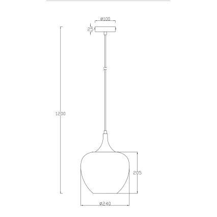Globo - Κρεμαστό φωτιστικό οροφής 1xE27/40W/230V διάμετρος 24 cm λευκό/ανθρακί