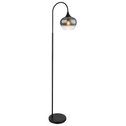 Globo - Επιδαπέδιο φωτιστικό 1xE27/40W/230V μαύρο/φιμέ