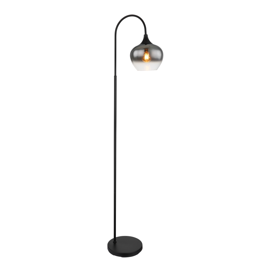 Globo - Επιδαπέδιο φωτιστικό 1xE27/40W/230V μαύρο/φιμέ