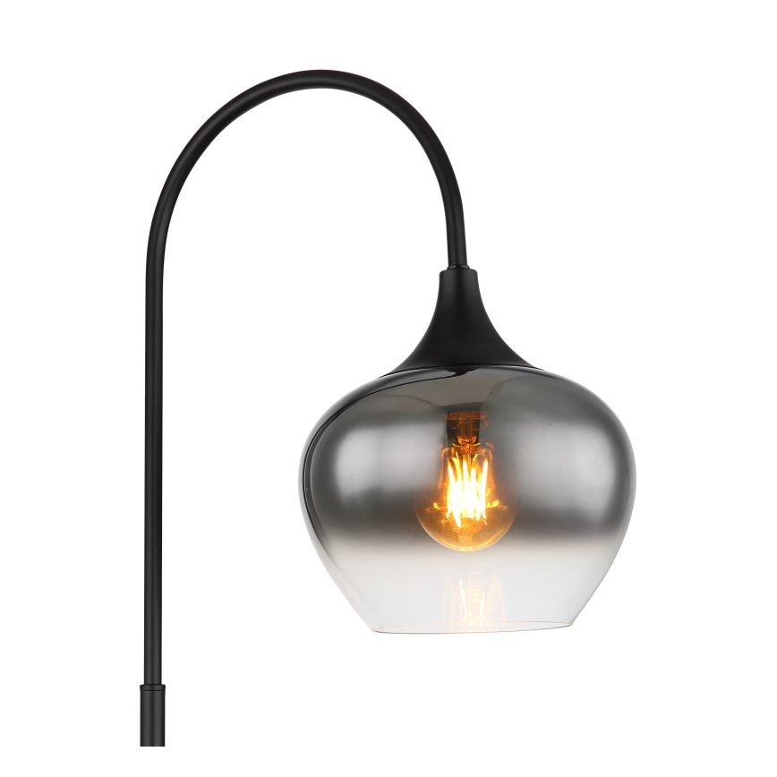 Globo - Επιδαπέδιο φωτιστικό 1xE27/40W/230V μαύρο/φιμέ