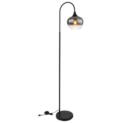Globo - Επιδαπέδιο φωτιστικό 1xE27/40W/230V μαύρο/φιμέ