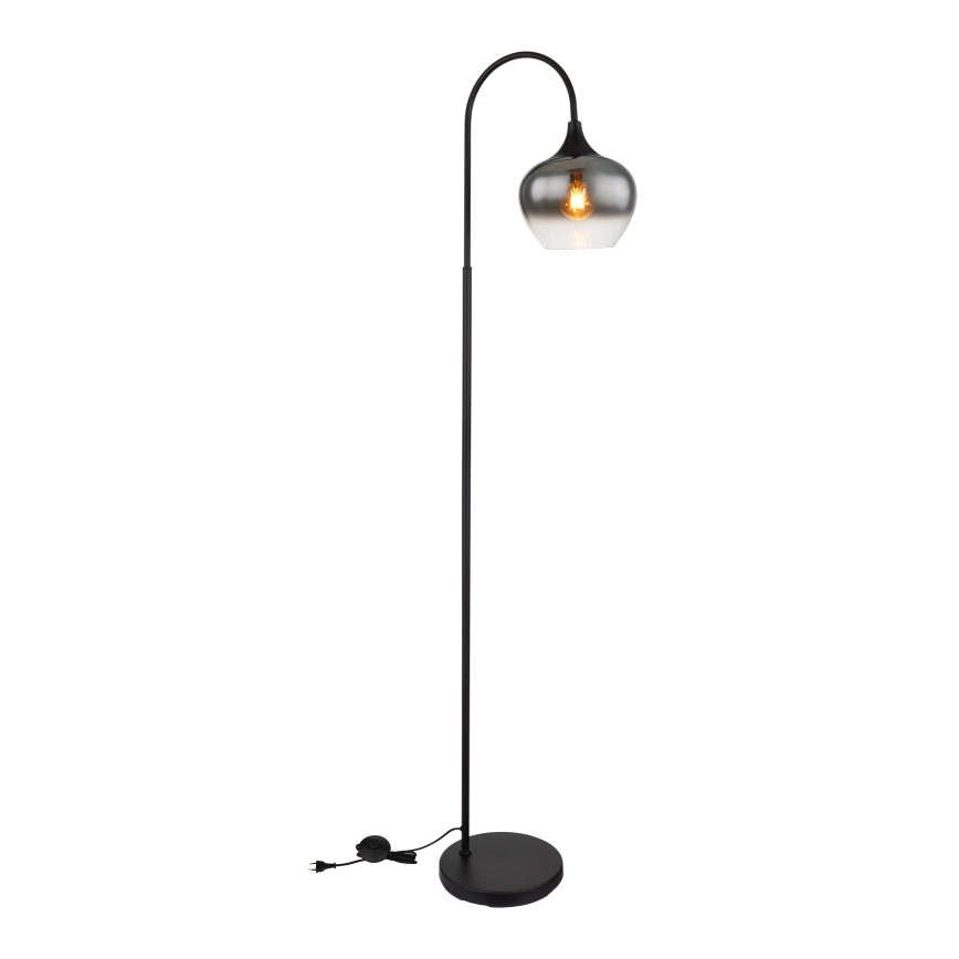 Globo - Επιδαπέδιο φωτιστικό 1xE27/40W/230V μαύρο/φιμέ