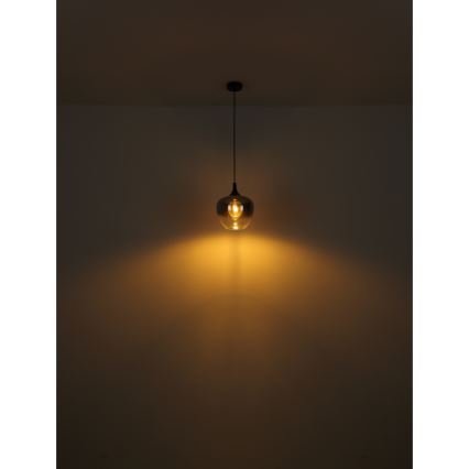 Globo - Επιδαπέδιο φωτιστικό 1xE27/40W/230V μαύρο/φιμέ