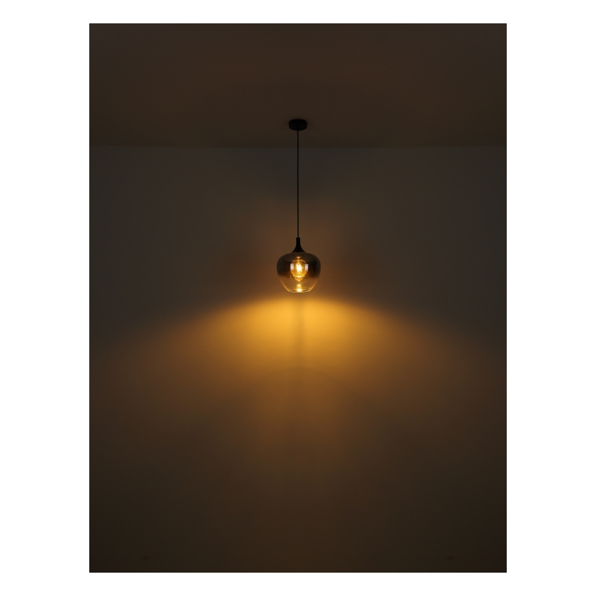 Globo - Επιδαπέδιο φωτιστικό 1xE27/40W/230V μαύρο/φιμέ