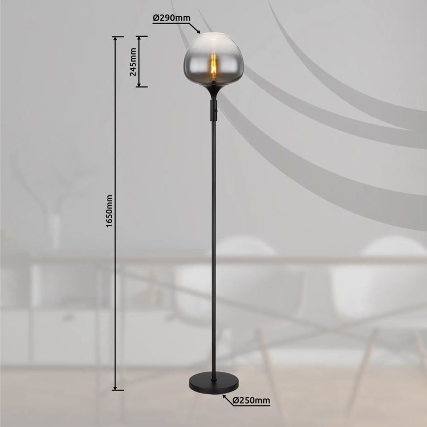 Globo - Επιδαπέδιο φωτιστικό 1xE27/40W/230V μαύρο