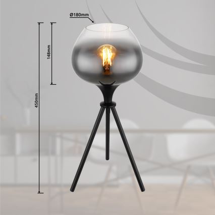 Globo - Επιτραπέζιο φωτιστικό 1xE27/40W/230V μαύρο