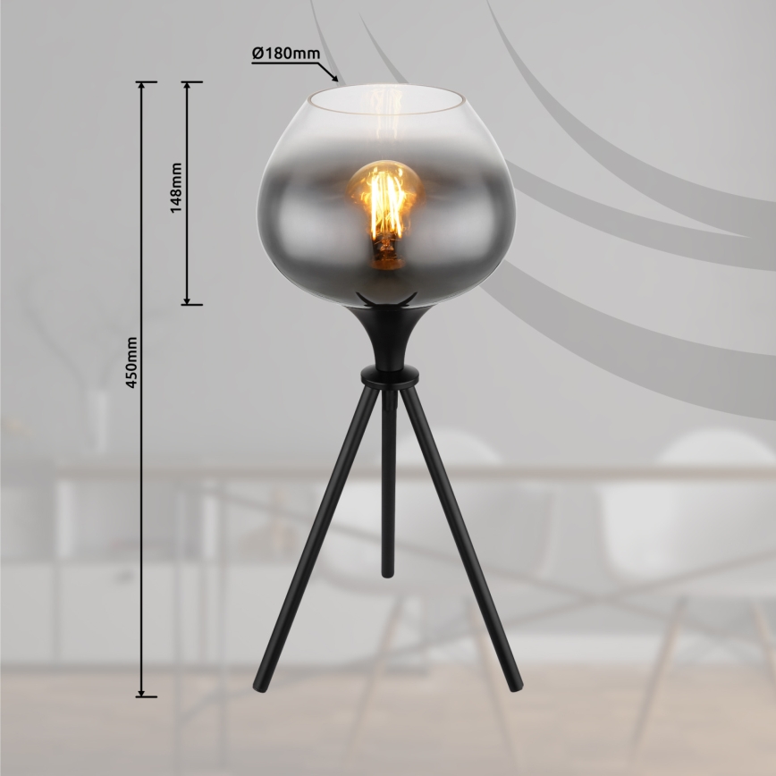 Globo - Επιτραπέζιο φωτιστικό 1xE27/40W/230V μαύρο