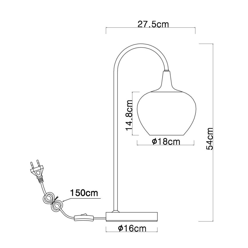 Globo - Eπιτραπέζιο φωτιστικό 1xE27/40W/230V χαλκός