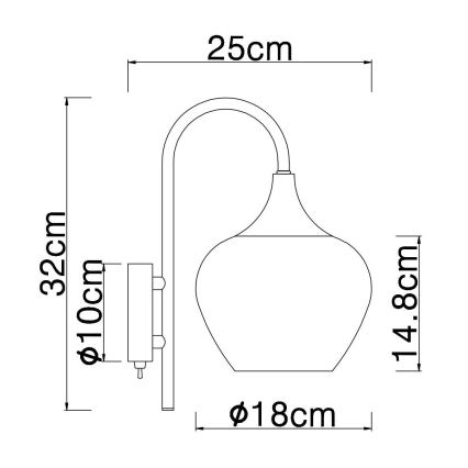 Globo - Λάμπα τοίχου 1xE27/40W/230V χαλκός