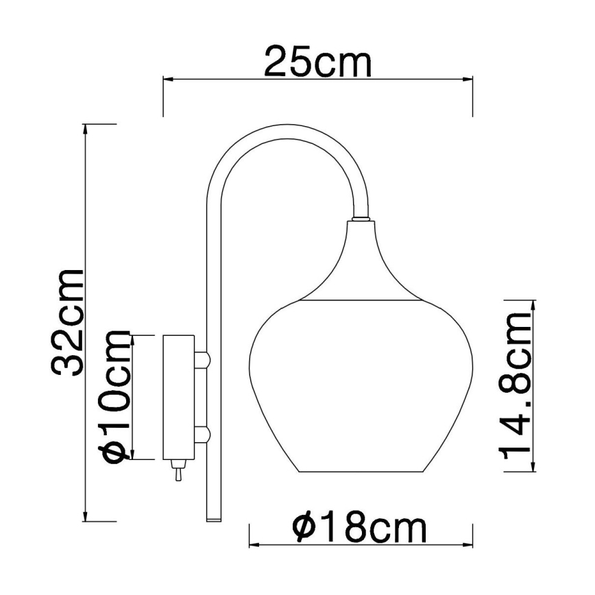 Globo - Λάμπα τοίχου 1xE27/40W/230V χαλκός
