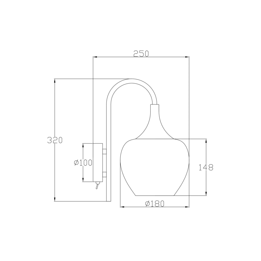Globo - Λάμπα τοίχου 1xE27/40W/230V λευκό/ανθρακί