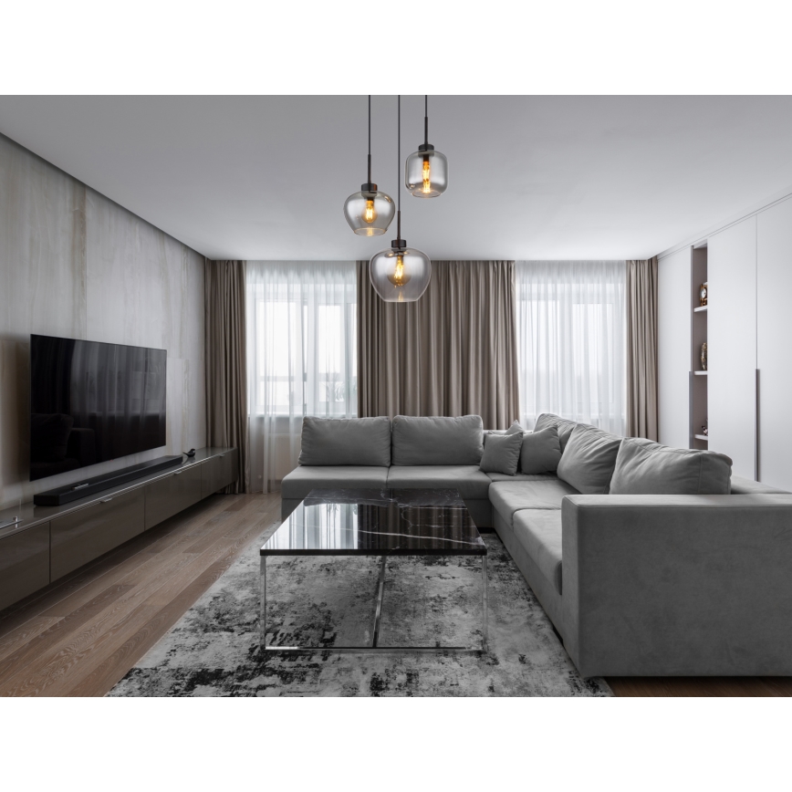 Globo - Κρεμαστό φωτιστικό με καλώδιο 3xE27/40W/230V μαύρο