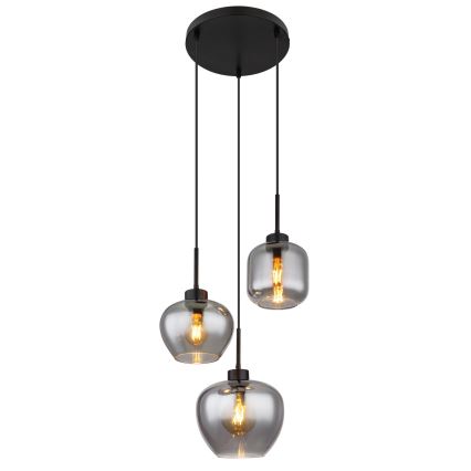 Globo - Κρεμαστό φωτιστικό με καλώδιο 3xE27/40W/230V μαύρο