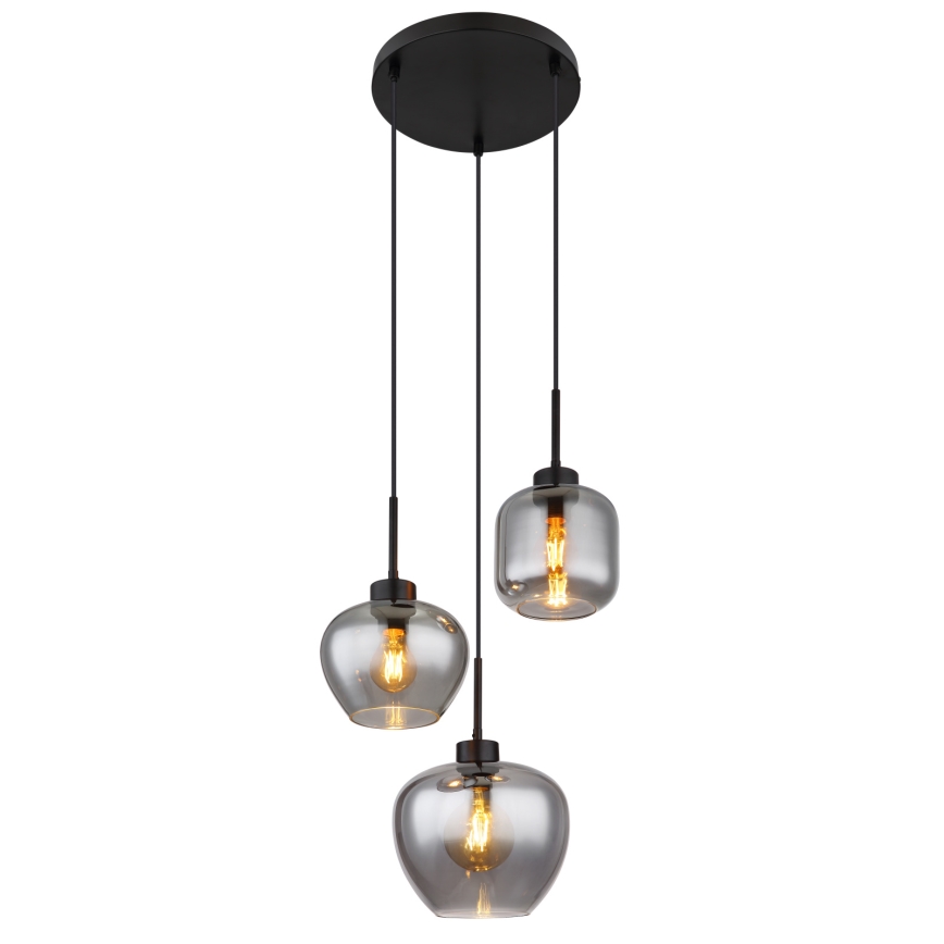 Globo - Κρεμαστό φωτιστικό με καλώδιο 3xE27/40W/230V μαύρο