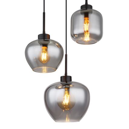 Globo - Κρεμαστό φωτιστικό με καλώδιο 3xE27/40W/230V μαύρο