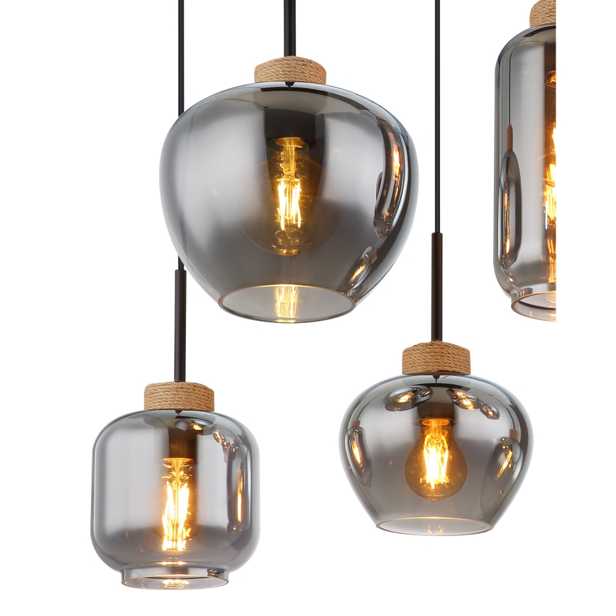 Globo - Κρεμαστό φωτιστικό με καλώδιο 6xE27/40W/230V μαύρο