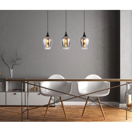 Globo - Κρεμαστό φωτιστικό οροφής 3xE27/60W/230V