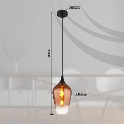 Globo - Κρεμαστό φωτιστικό οροφής 1xE27/60W/230V διάμετρος 18 cm χαλκός