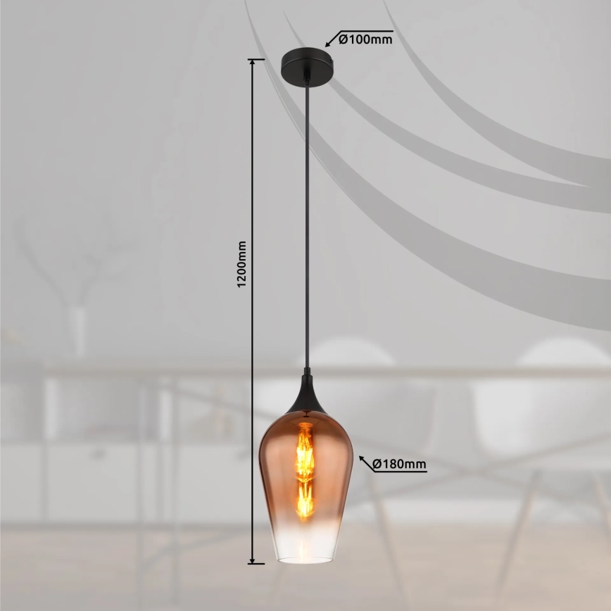 Globo - Κρεμαστό φωτιστικό οροφής 1xE27/60W/230V διάμετρος 18 cm χαλκός
