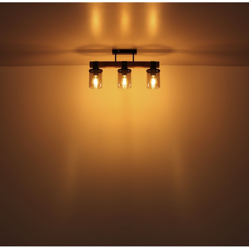 Globo - Πλαφονιέρα οροφής 3xE27/60W/230V δρυς