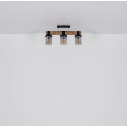 Globo - Πλαφονιέρα οροφής 3xE27/60W/230V δρυς