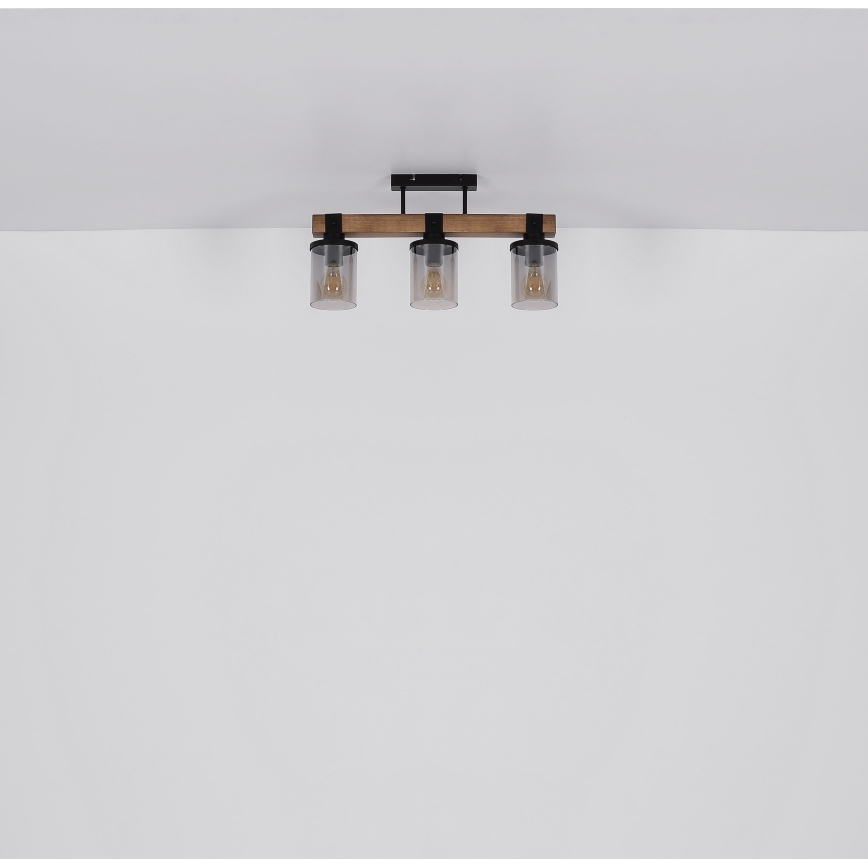 Globo - Πλαφονιέρα οροφής 3xE27/60W/230V δρυς
