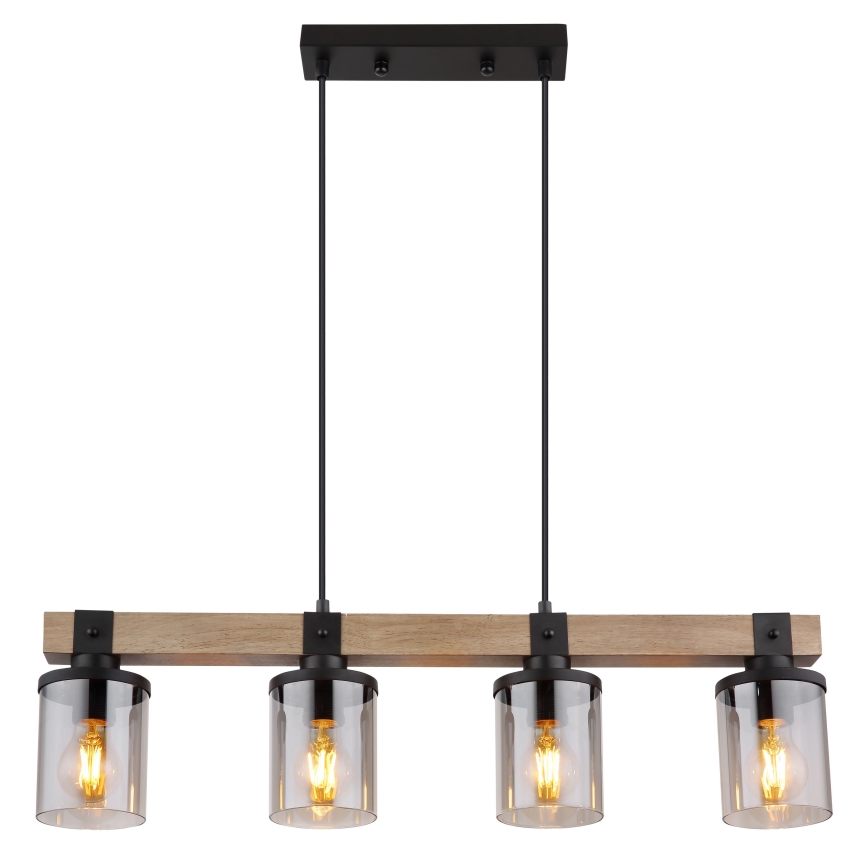 Globo - Κρεμαστό φωτιστικό οροφής 4xE27/60W/230V δρυς