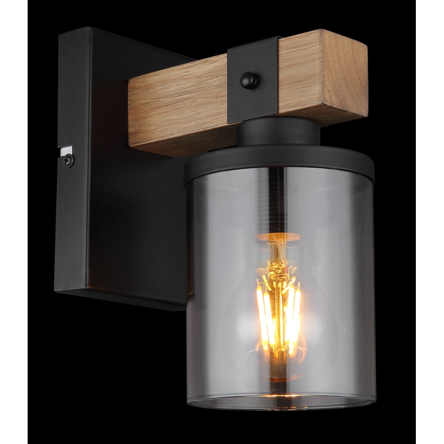 Globo - Λάμπα τοίχου 1xE27/60W/230V δρυς/φιμέ