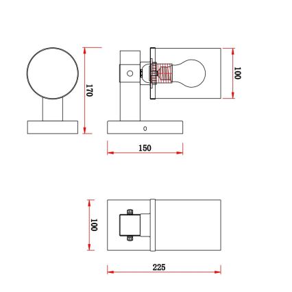 Globo - Λάμπα τοίχου 1xE27/60W/230V δρυς/φιμέ