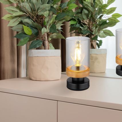 Globo - Επιτραπέζιο φωτιστικό 1xE27/40W/230V μέταλλο/ξύλο
