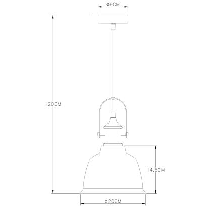 Globo - Πολύφωτο με συρματόσχοινο 1xE27/60W/230V διάμετρος 20 cm